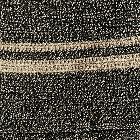 Vintage cream and black woven crossbody purse - Picture 3 of 5